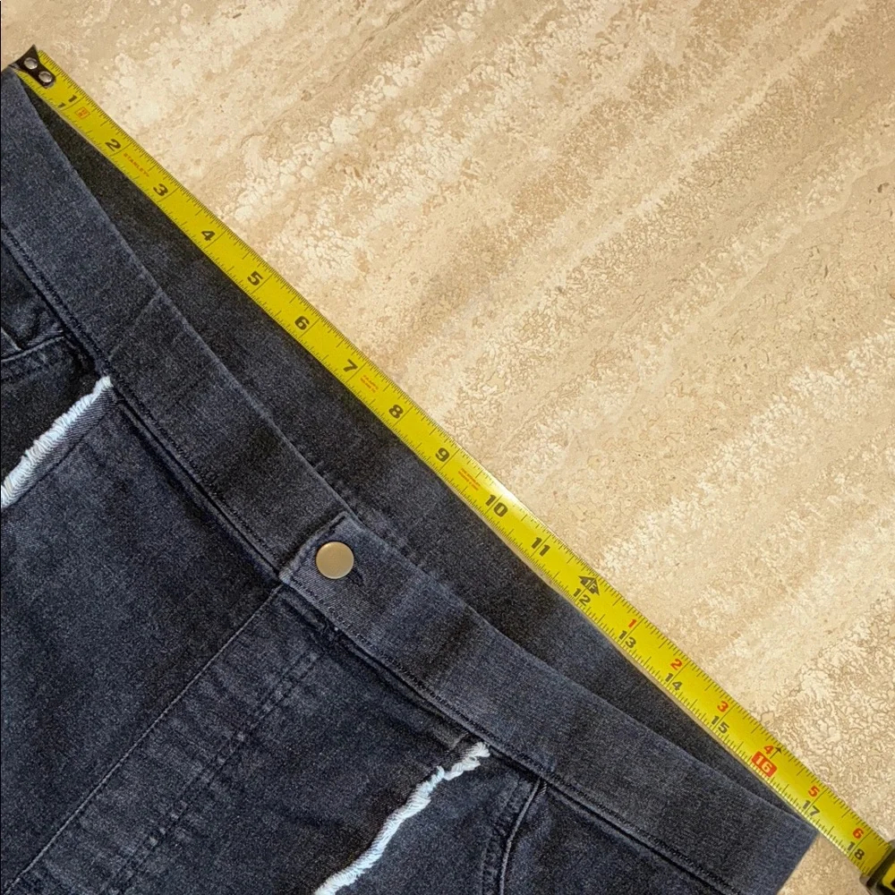 ZEZA B Jeans, Black, Fringe, Skinny, High-Waisted, Stretchy, Pull-on. XL - Picture 14 of 17